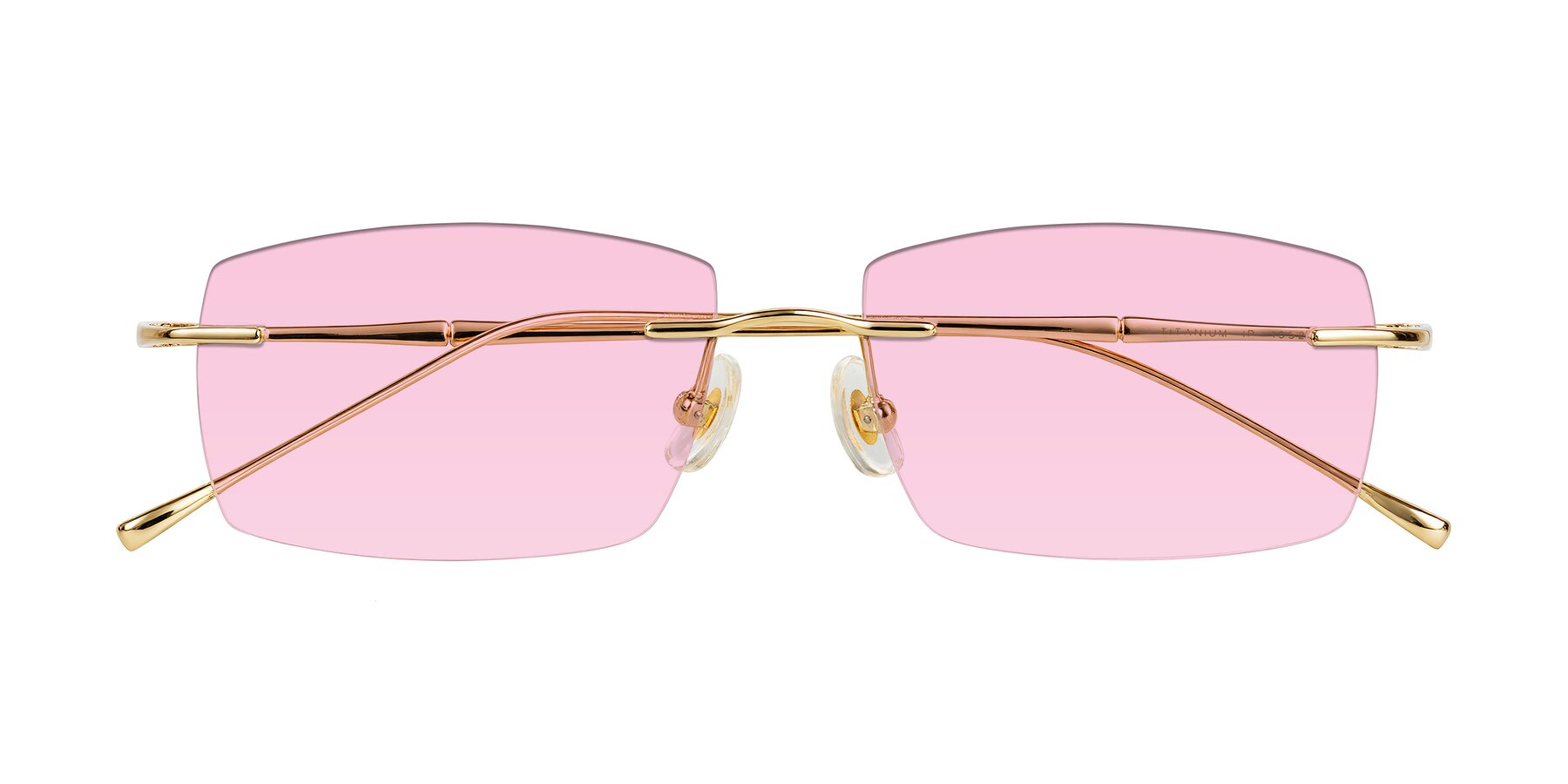 Folded Front of Cartman in Gold with Light Pink Tinted Lenses