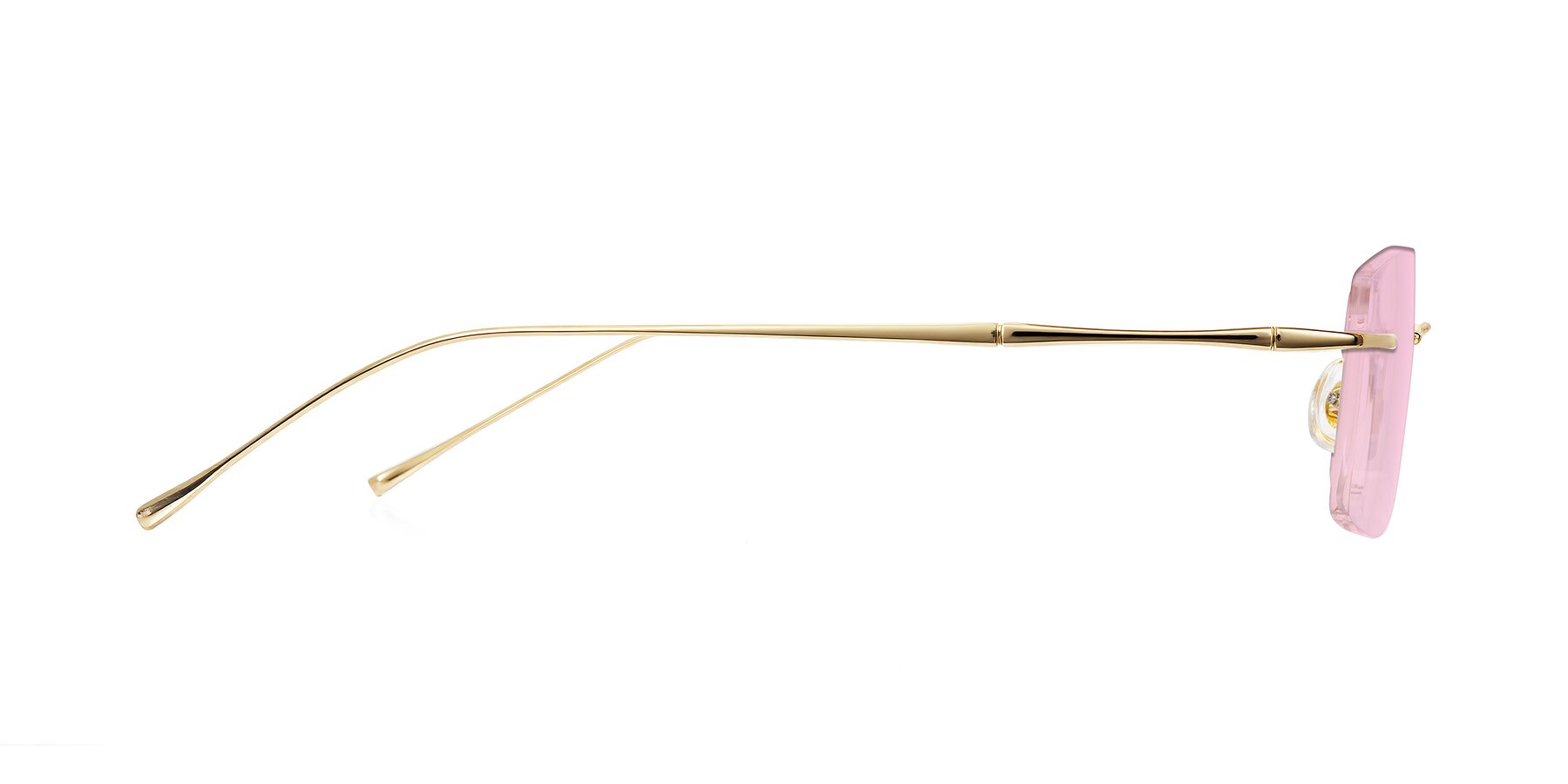 Side of Cartman in Gold with Light Pink Tinted Lenses