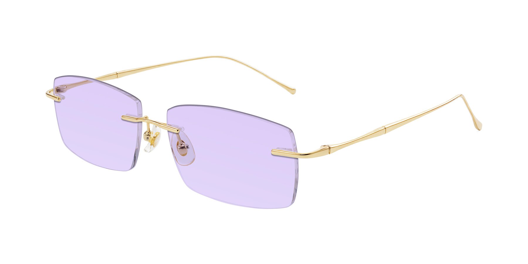 Angle of Cartman in Gold with Light Purple Tinted Lenses