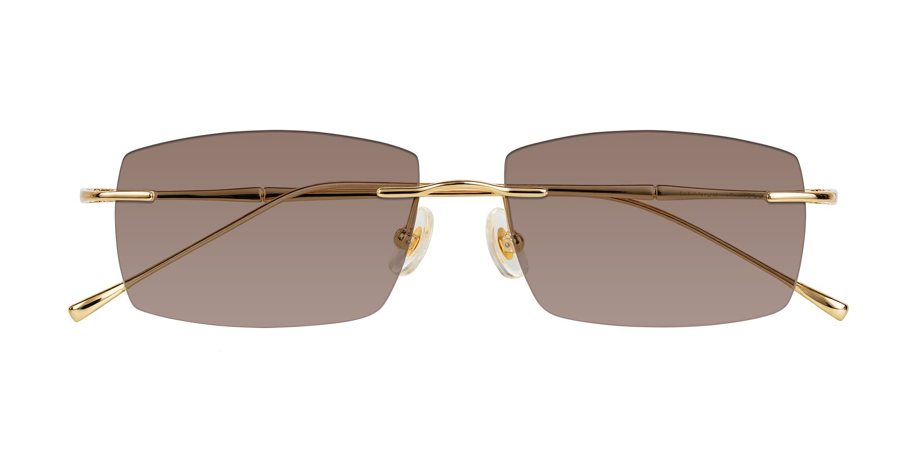Folded Front of Cartman in Gold with Medium Brown Tinted Lenses