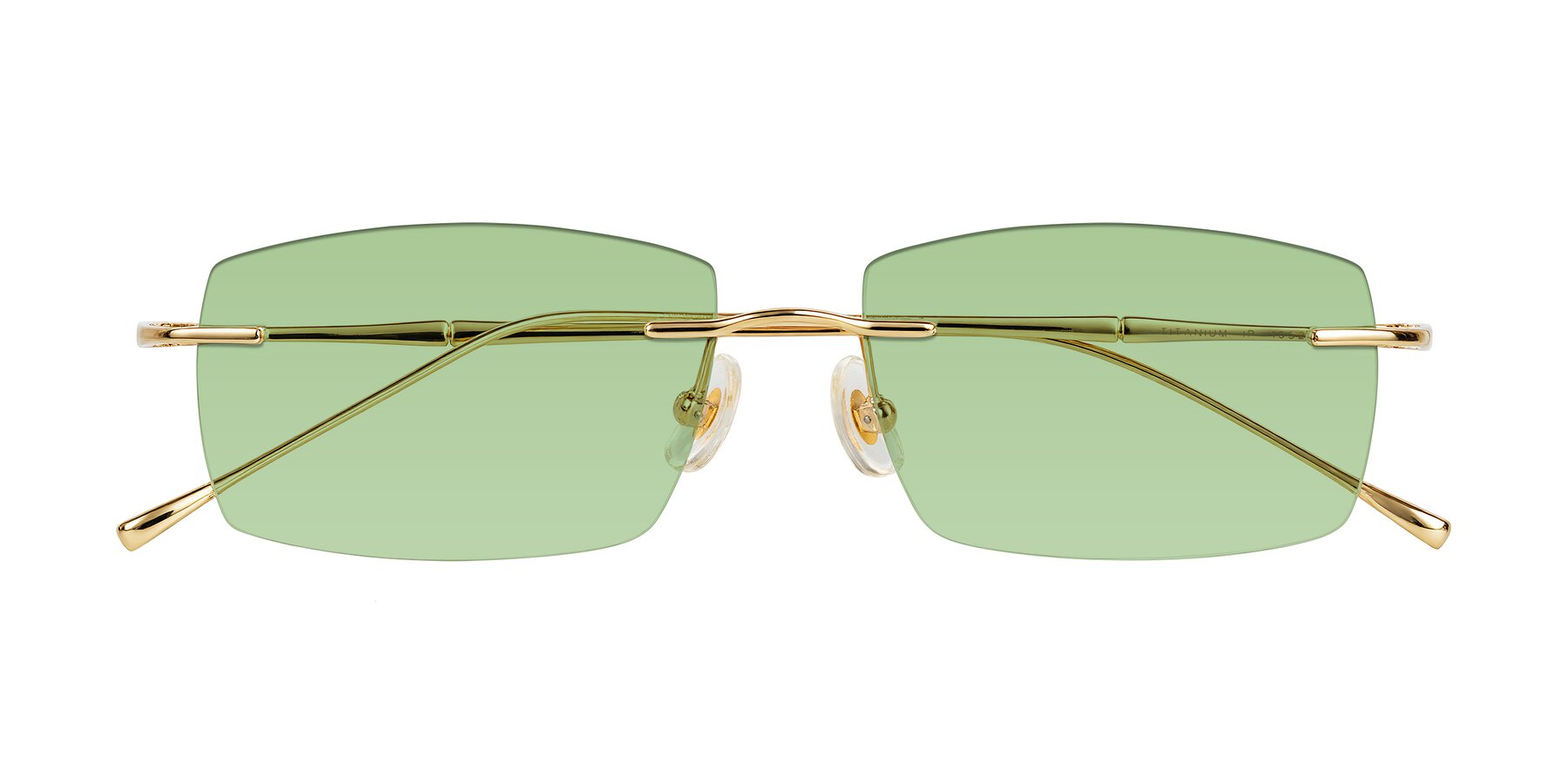 Folded Front of Cartman in Gold with Medium Green Tinted Lenses