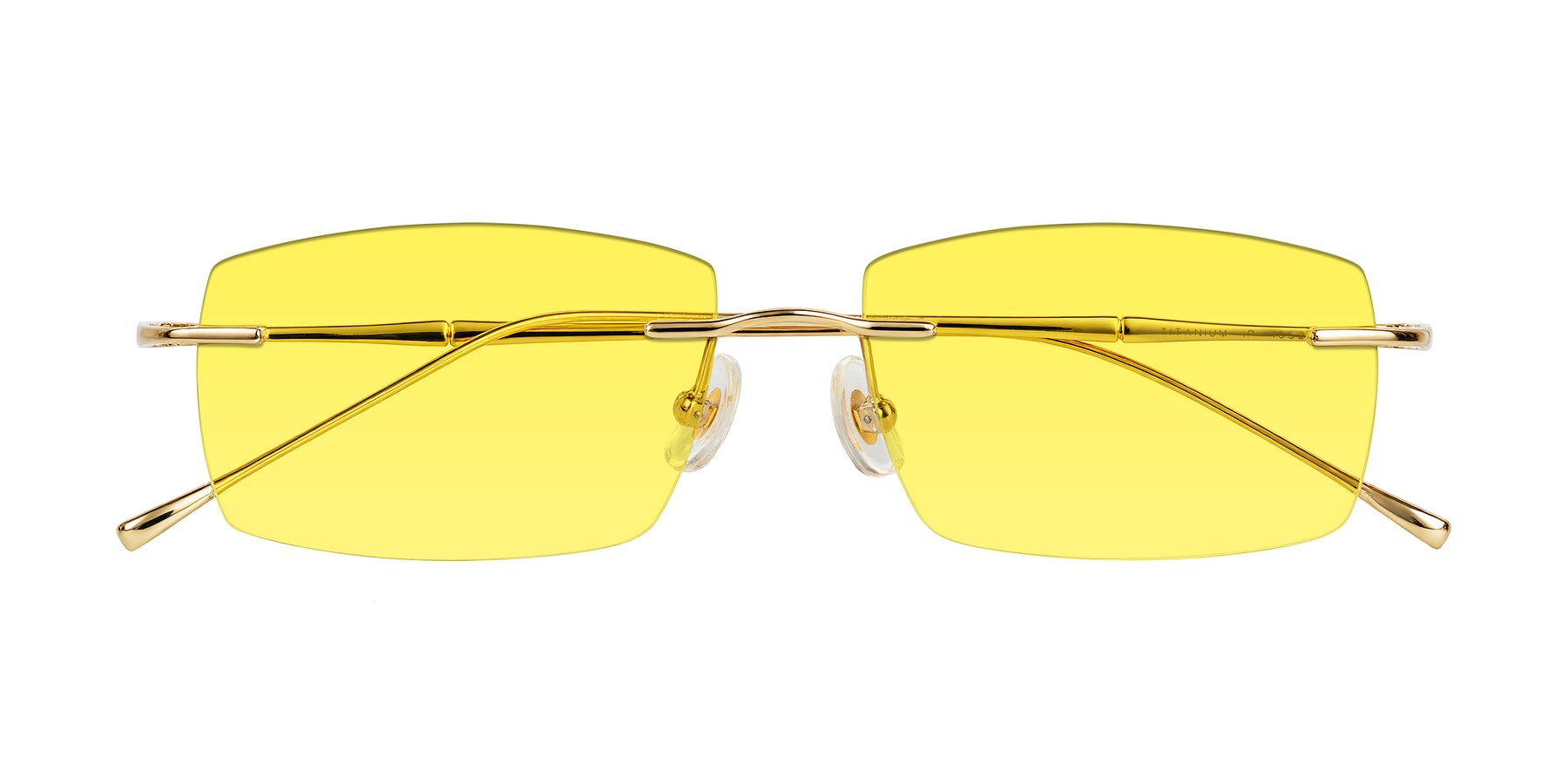 Folded Front of Cartman in Gold with Medium Yellow Tinted Lenses