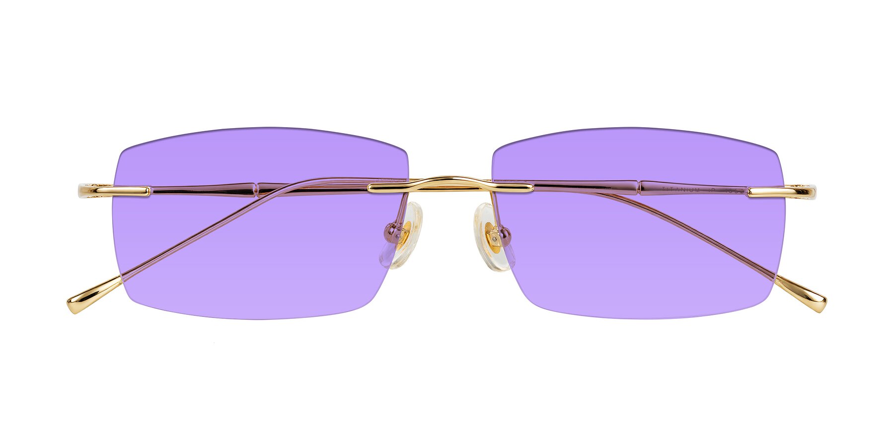 Folded Front of Cartman in Gold with Medium Purple Tinted Lenses