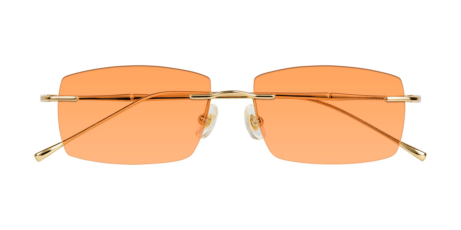 Folded Front of Cartman in Gold with Medium Orange Tinted Lenses