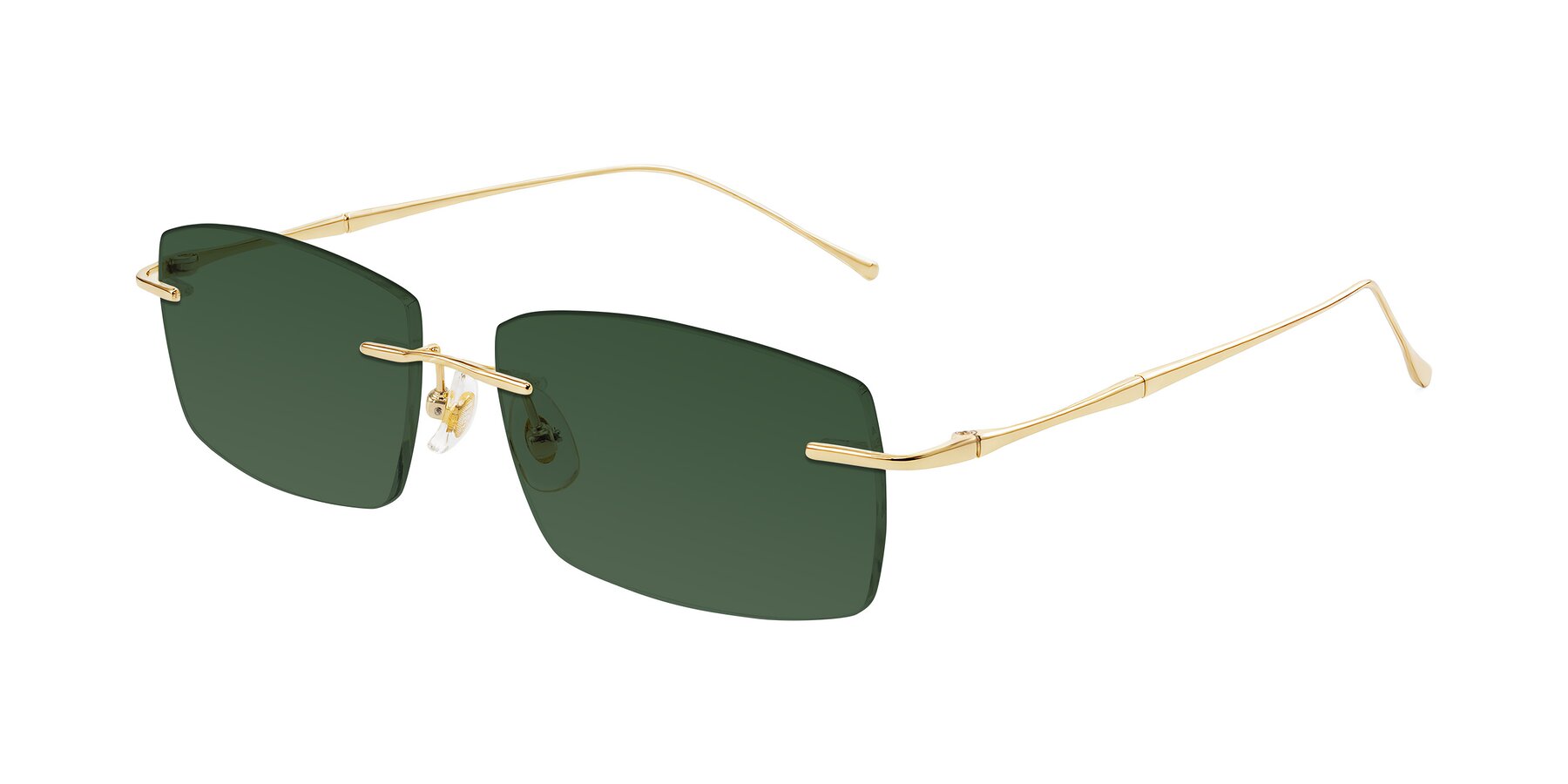 Angle of Cartman in Gold with Green Tinted Lenses