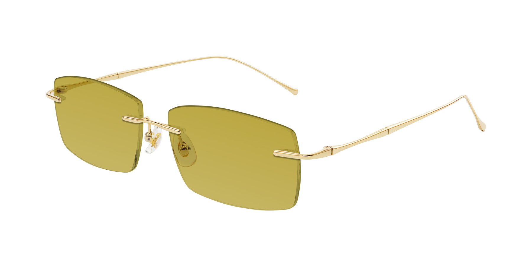 Angle of Cartman in Gold with Champagne Tinted Lenses