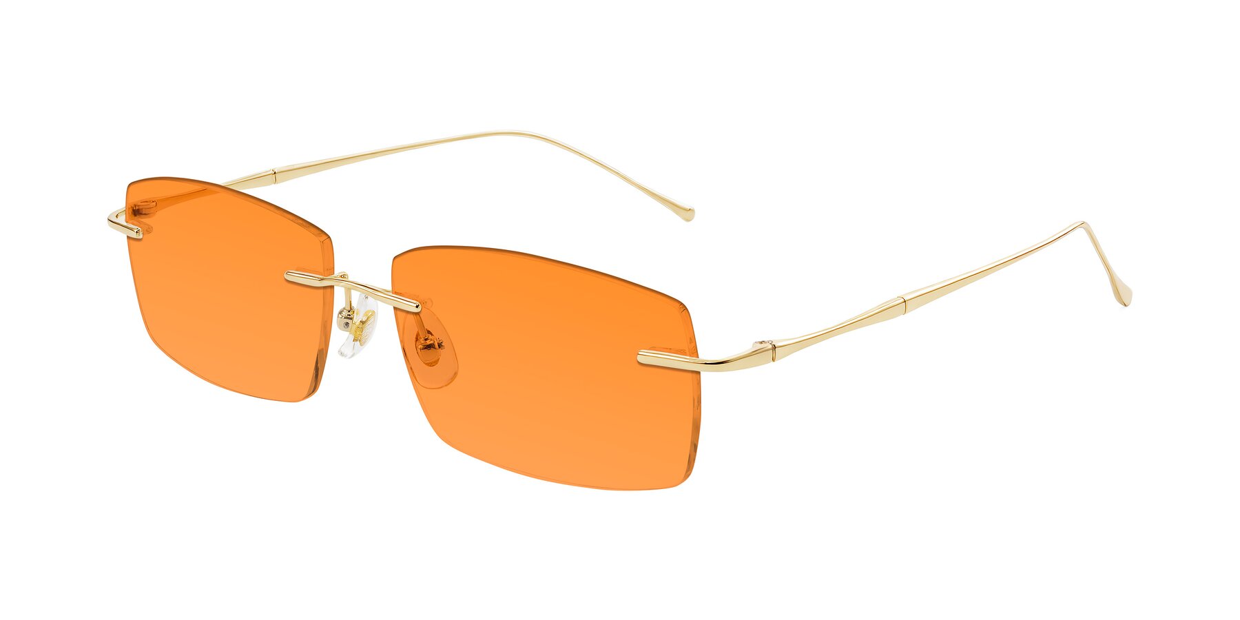 Angle of Cartman in Gold with Orange Tinted Lenses