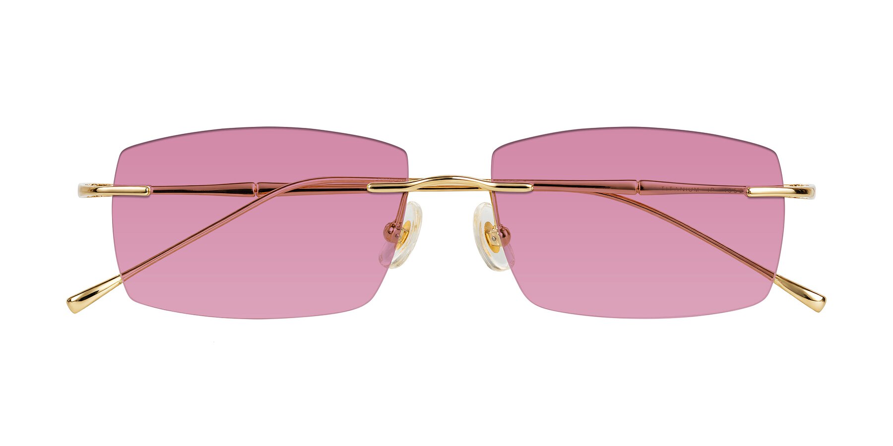 Folded Front of Cartman in Gold with Medium Wine Tinted Lenses