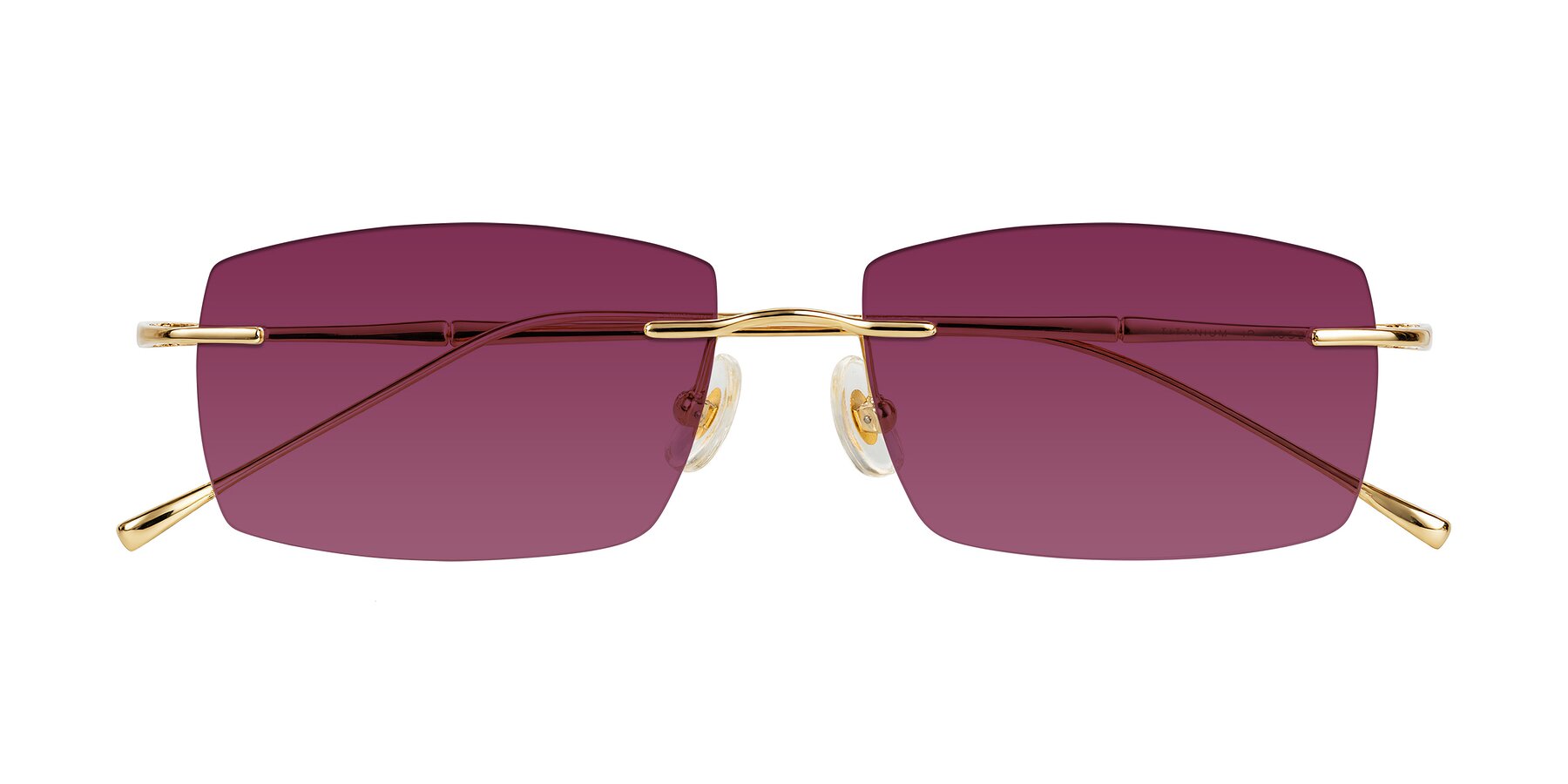 Folded Front of Cartman in Gold with Wine Tinted Lenses