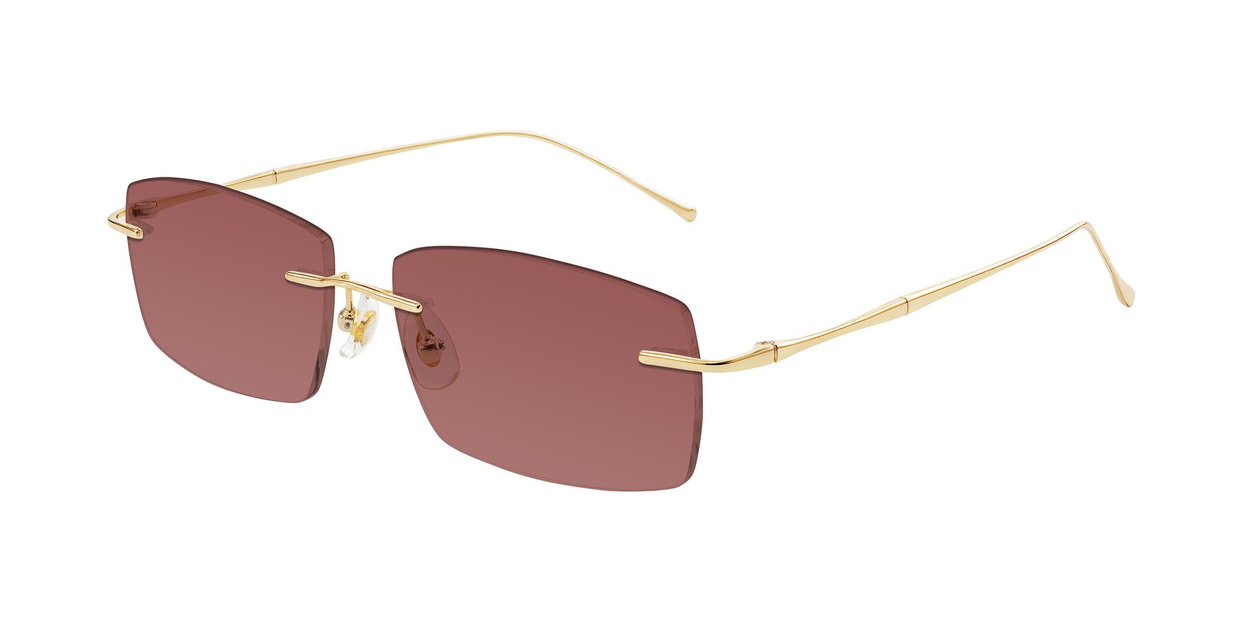 Angle of Cartman in Gold with Garnet Tinted Lenses