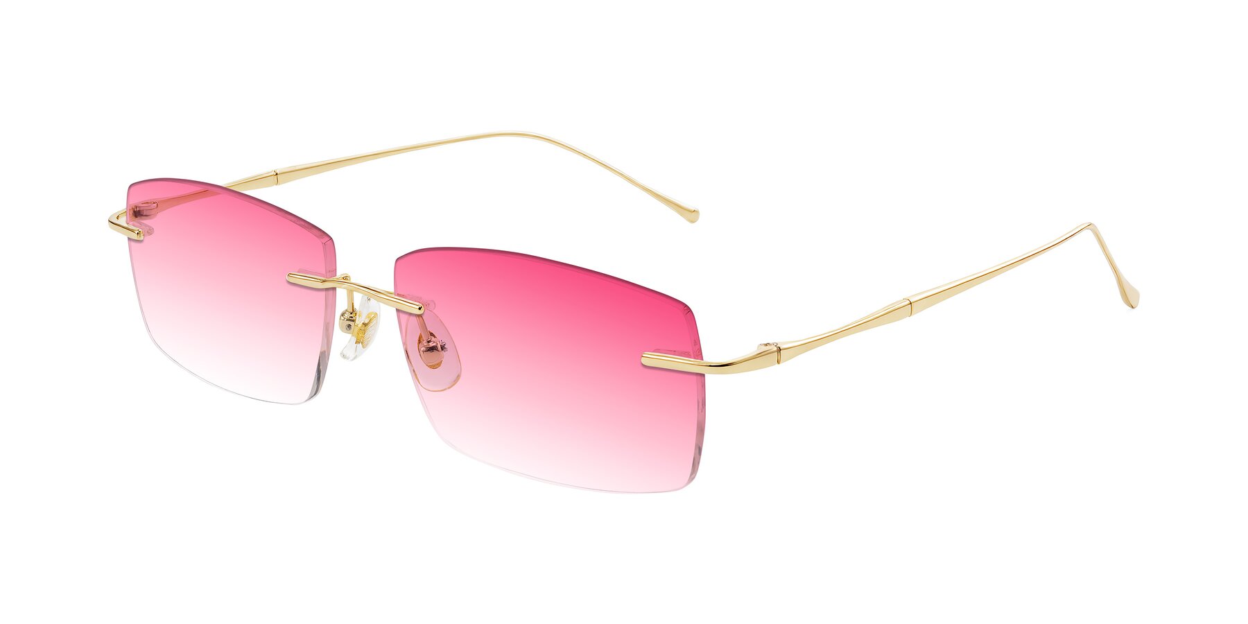 Angle of Cartman in Gold with Pink Gradient Lenses