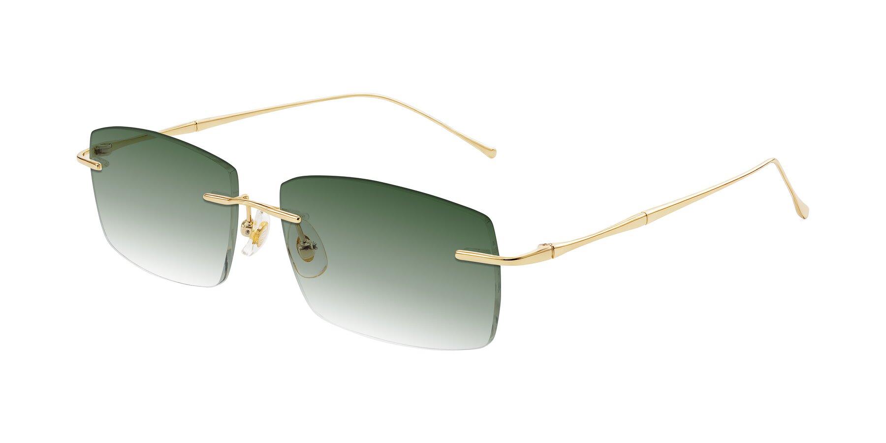 Angle of Cartman in Gold with Green Gradient Lenses