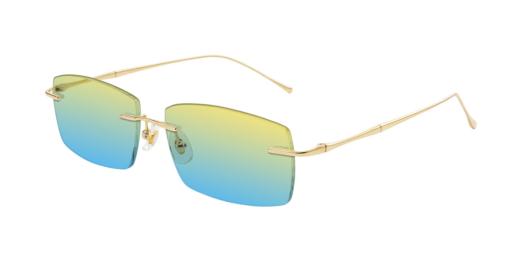 Angle of Cartman in Gold with Yellow / Blue Gradient Lenses