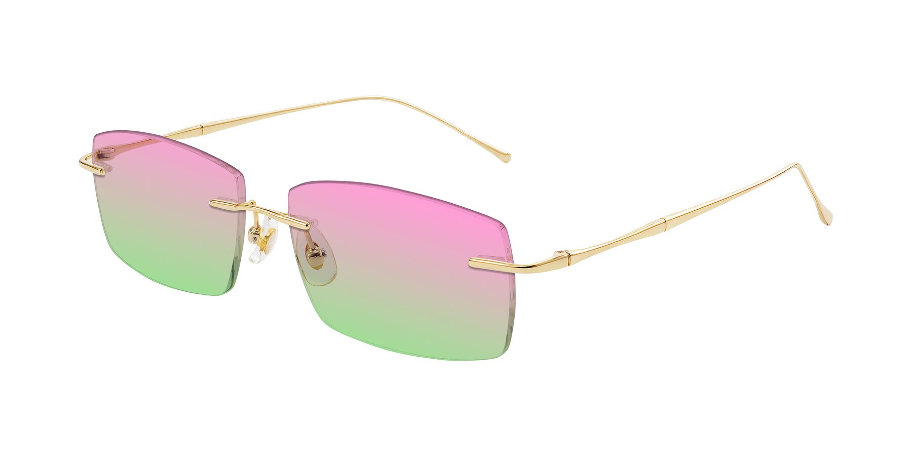 Angle of Cartman in Gold with Pink / Green Gradient Lenses