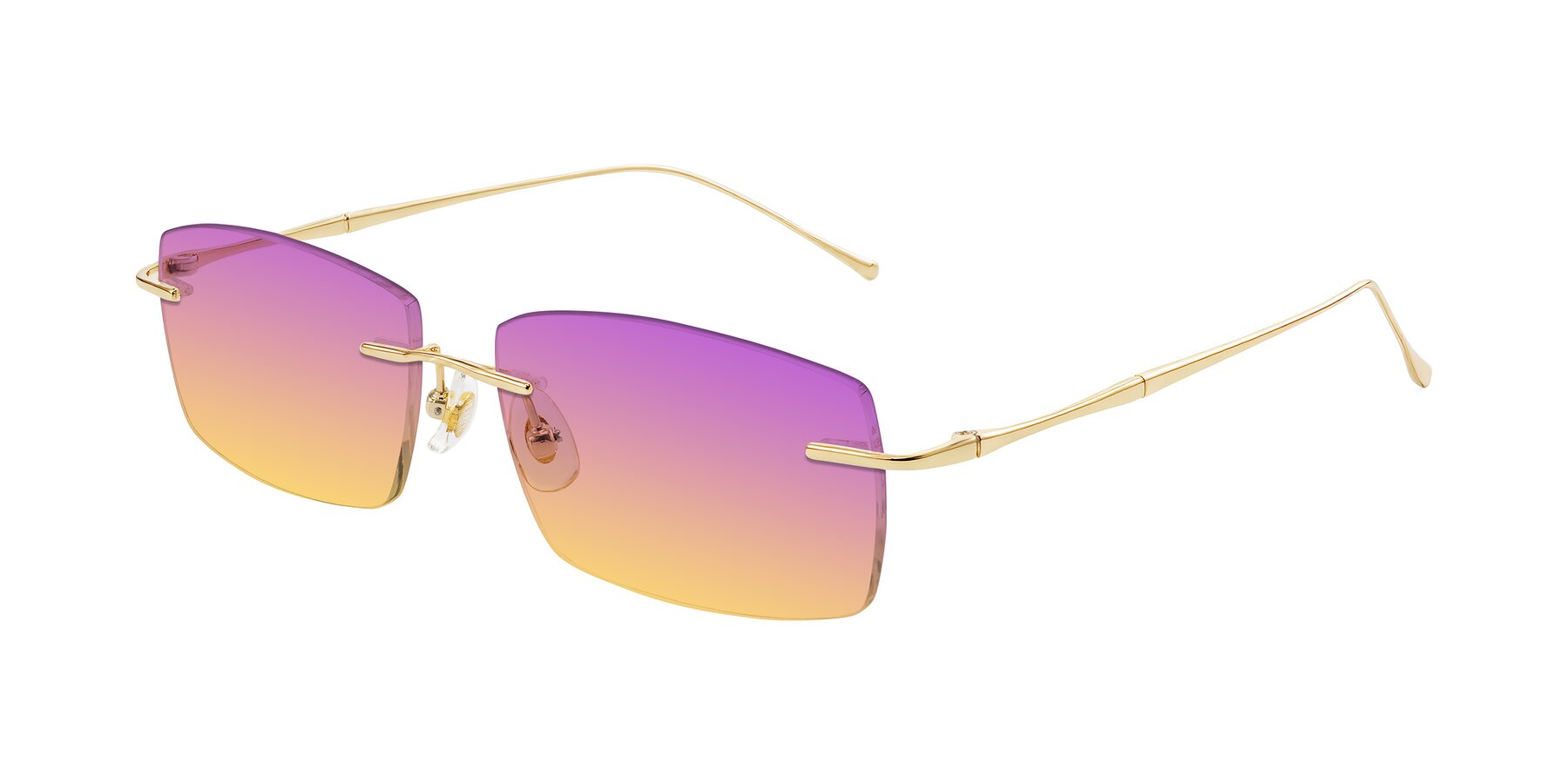 Angle of Cartman in Gold with Purple / Yellow Gradient Lenses
