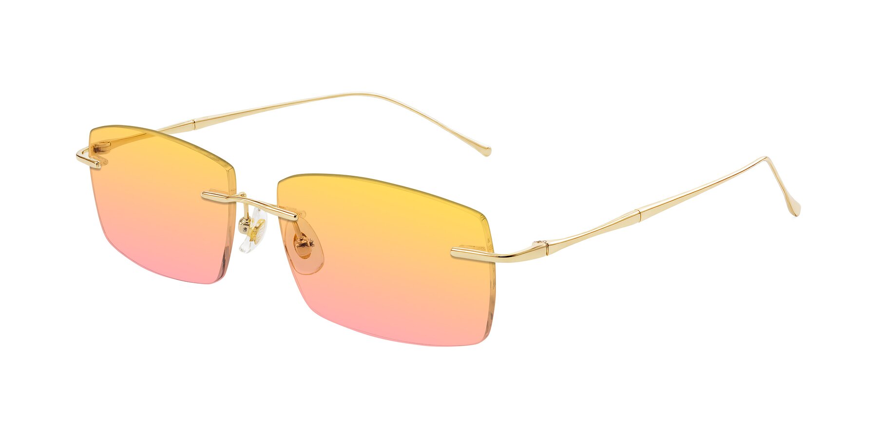 Angle of Cartman in Gold with Yellow / Pink Gradient Lenses