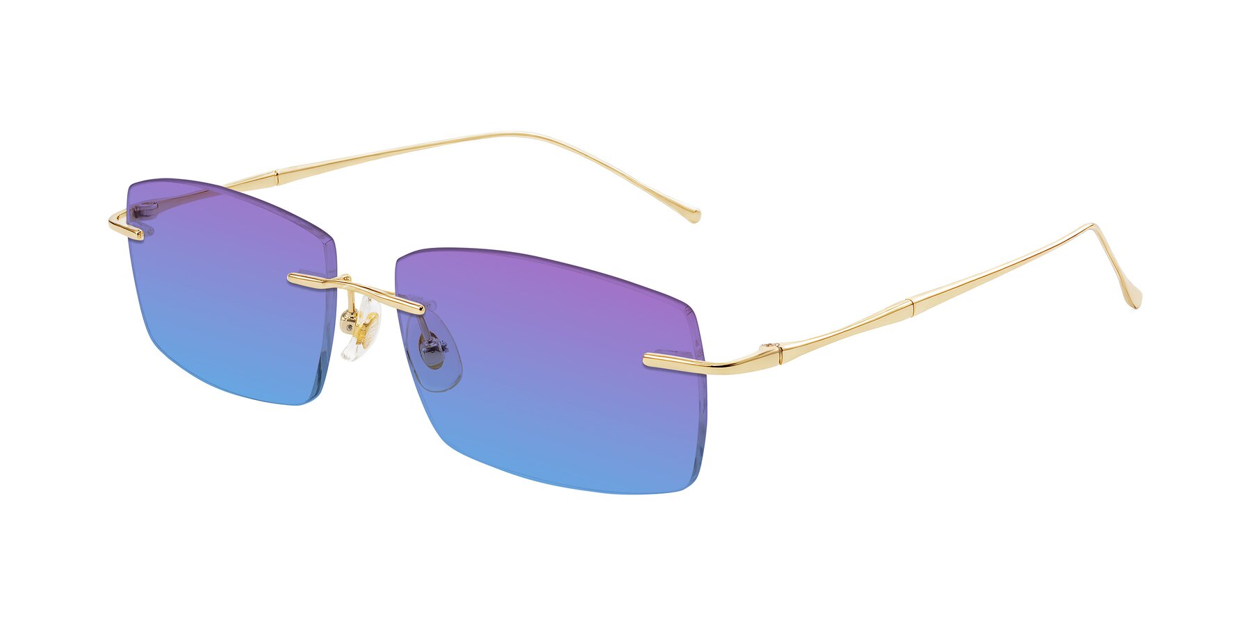 Angle of Cartman in Gold with Purple / Blue Gradient Lenses