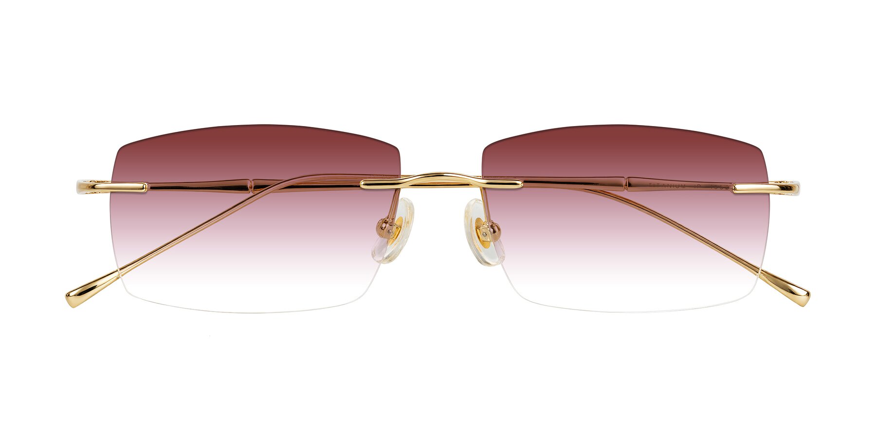 Folded Front of Cartman in Gold with Garnet Gradient Lenses