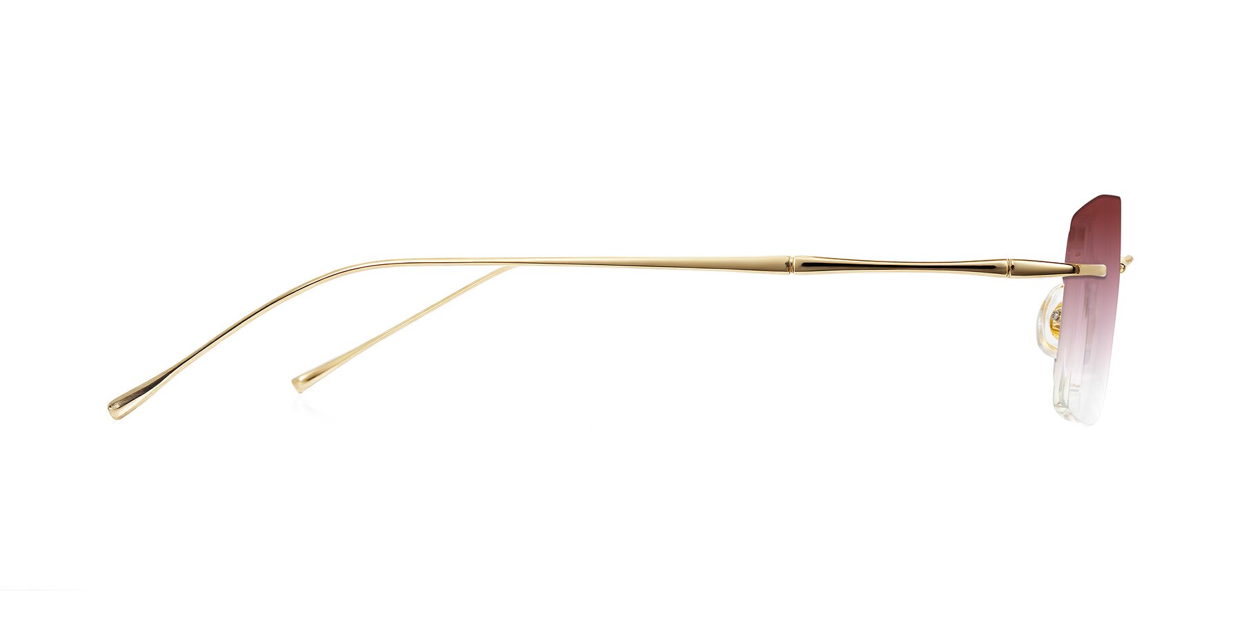 Side of Cartman in Gold with Garnet Gradient Lenses