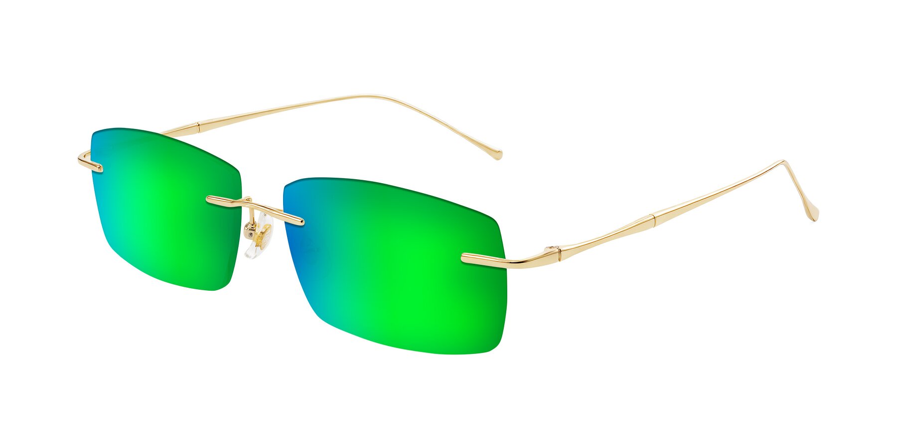 Angle of Cartman in Gold with Green Mirrored Lenses