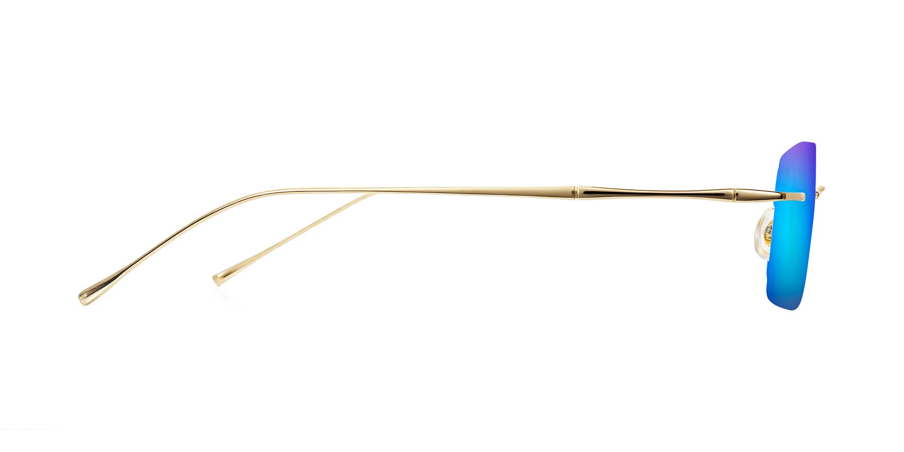 Side of Cartman in Gold with Blue Mirrored Lenses