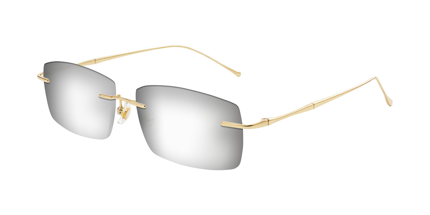 Angle of Cartman in Gold with Silver Mirrored Lenses