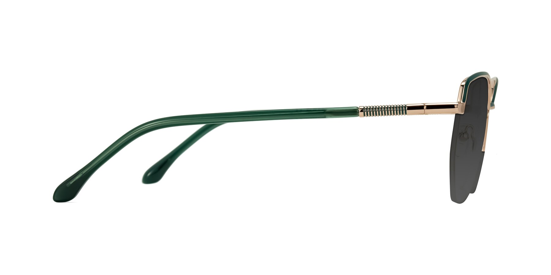 Side of Heenan in Green/Gold with Gray Tinted Lenses