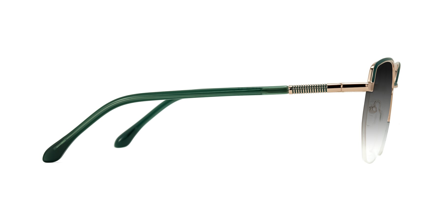 Side of Heenan in Green/Gold with Gray Gradient Lenses