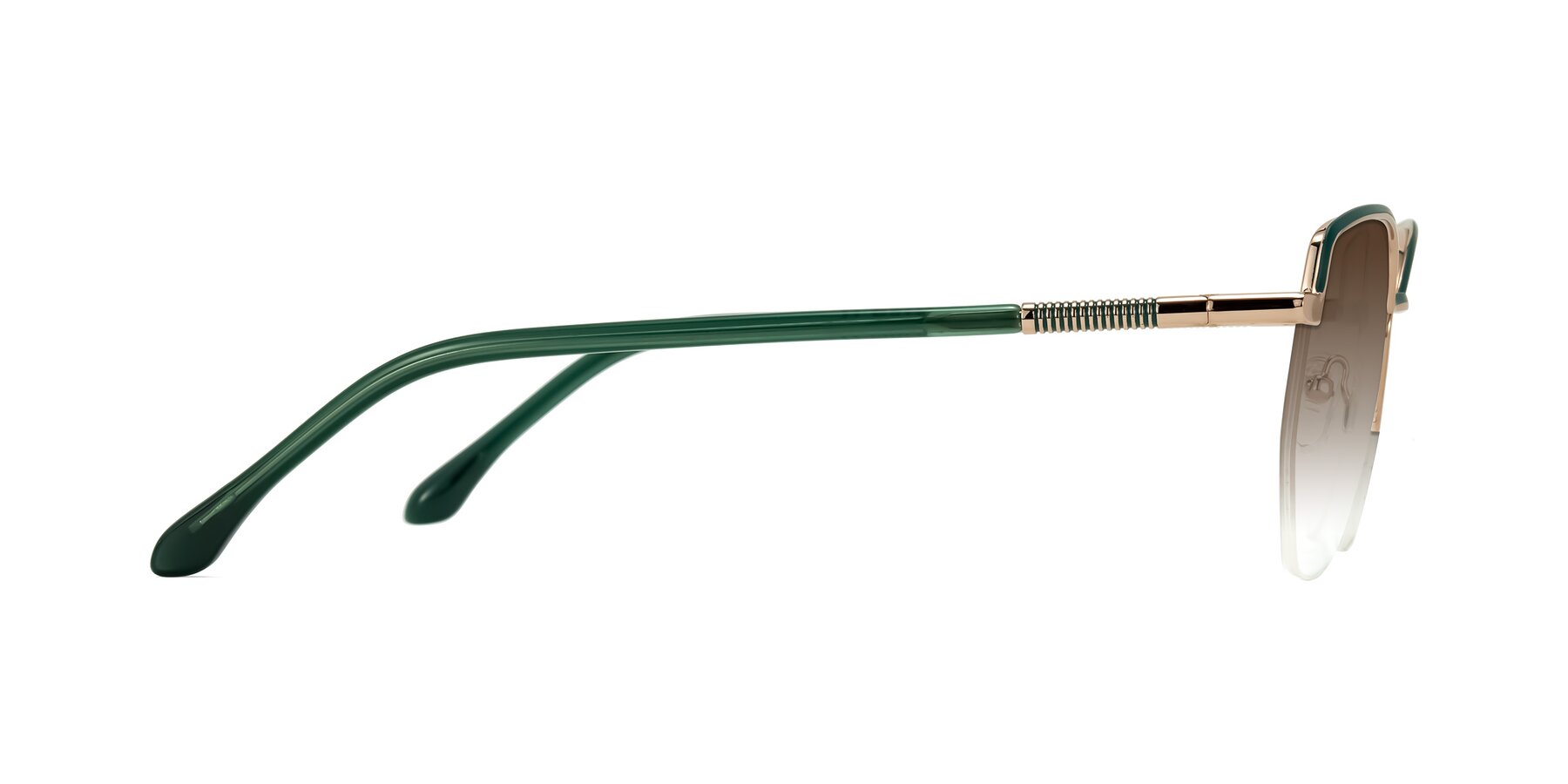 Side of Heenan in Green/Gold with Brown Gradient Lenses