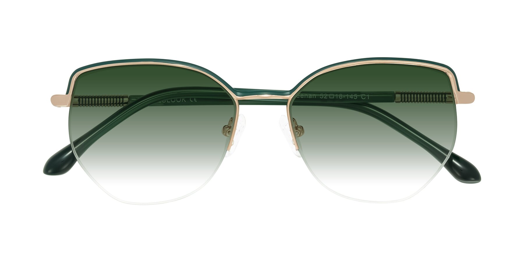 Folded Front of Heenan in Green/Gold with Green Gradient Lenses