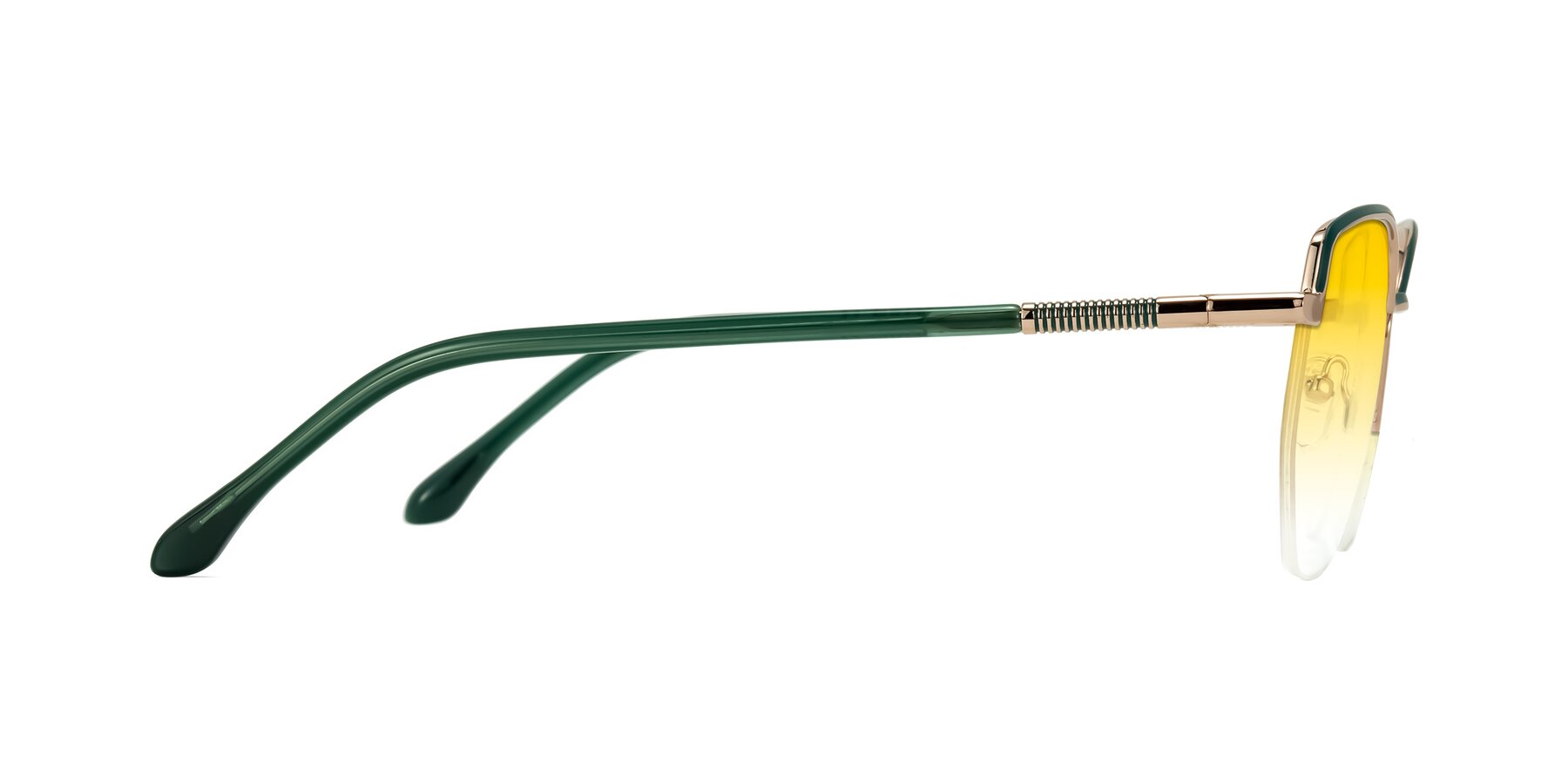 Side of Heenan in Green/Gold with Yellow Gradient Lenses