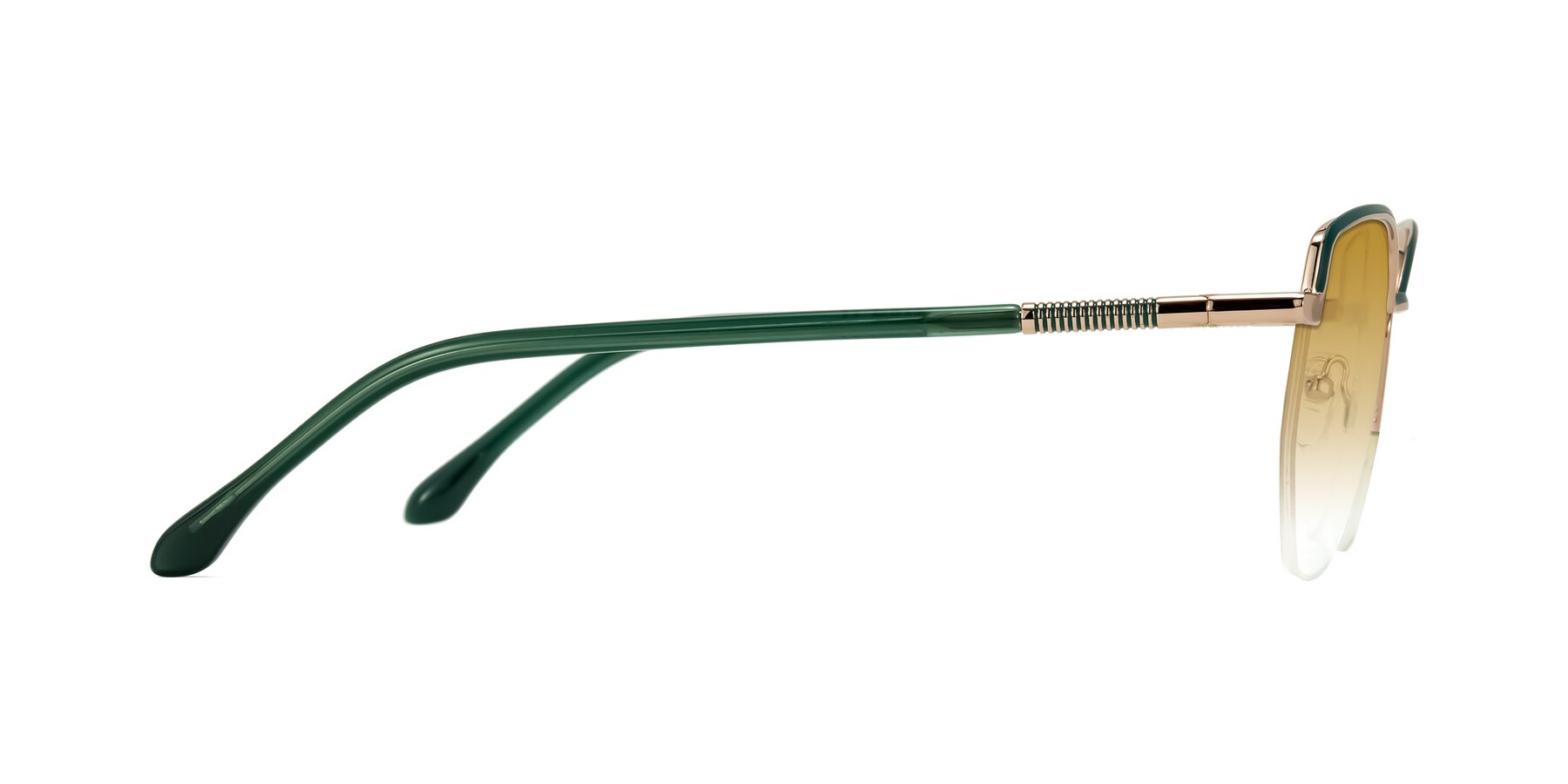 Side of Heenan in Green/Gold with Champagne Gradient Lenses