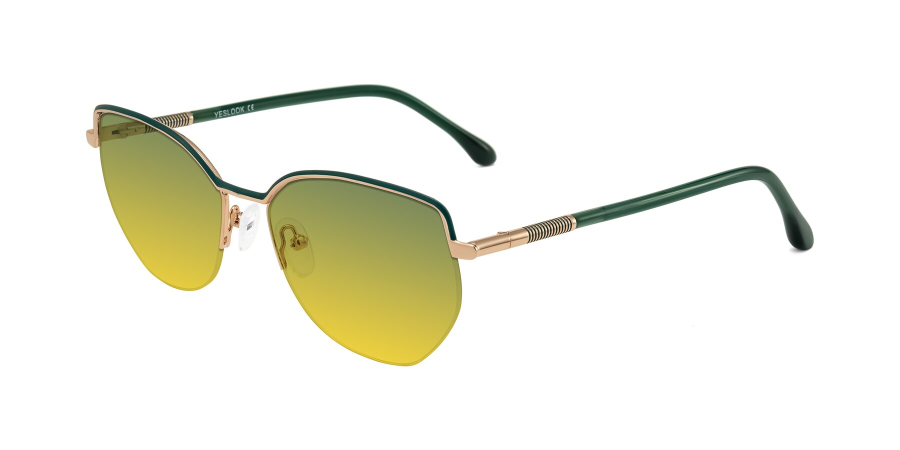 Angle of Heenan in Green/Gold with Green / Yellow Gradient Lenses