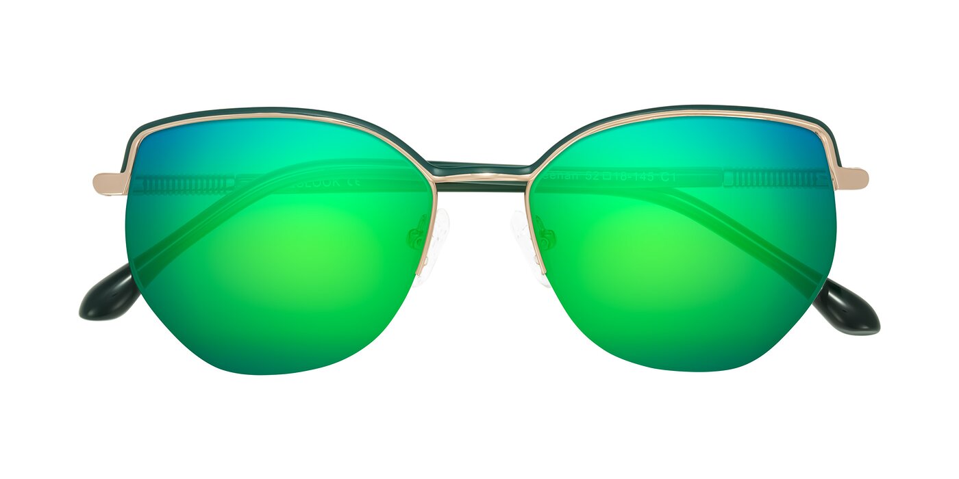 Heenan - Green/Gold Flash Mirrored Sunglasses