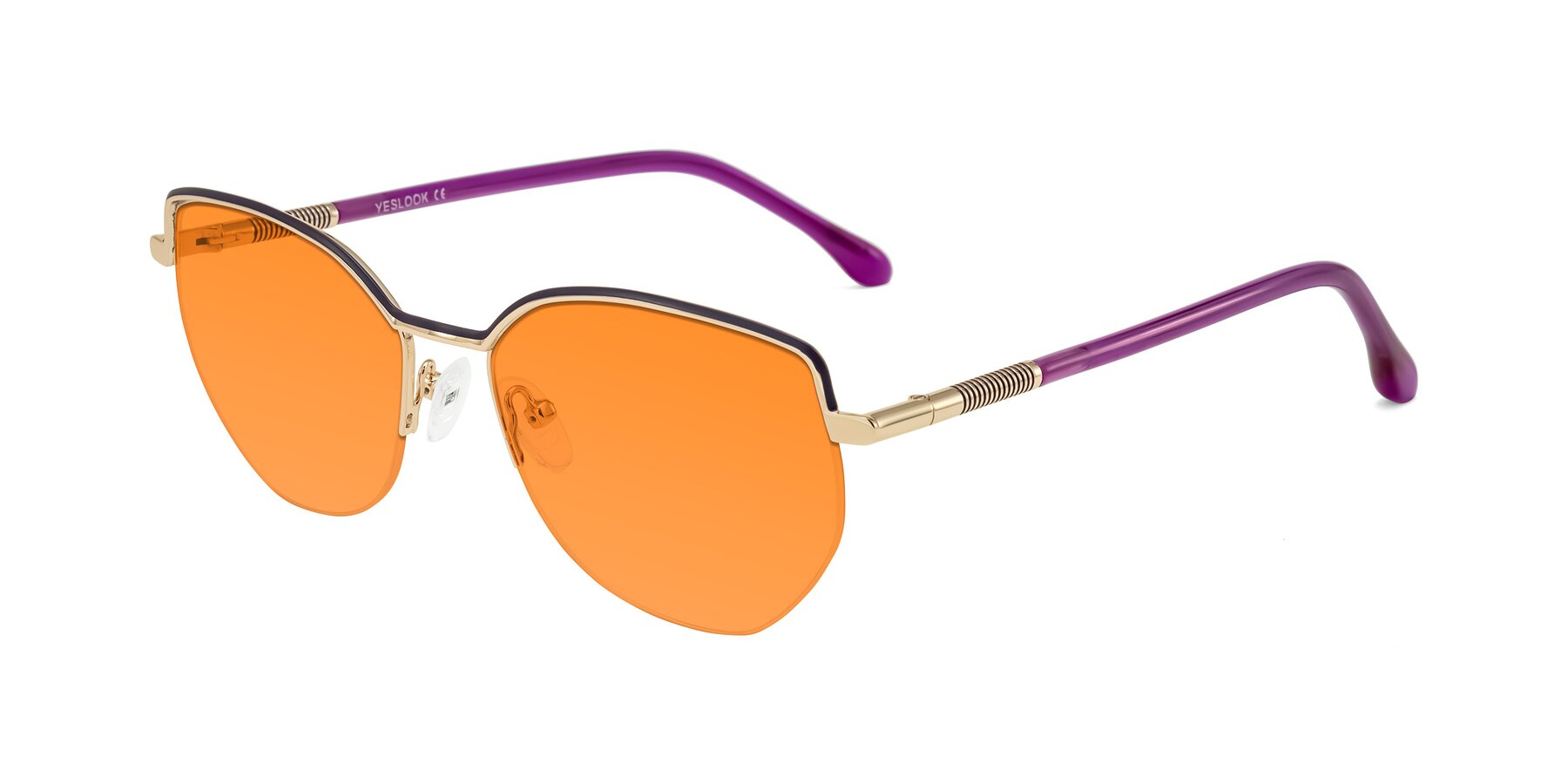 Angle of Heenan in Purple/Gold with Orange Tinted Lenses