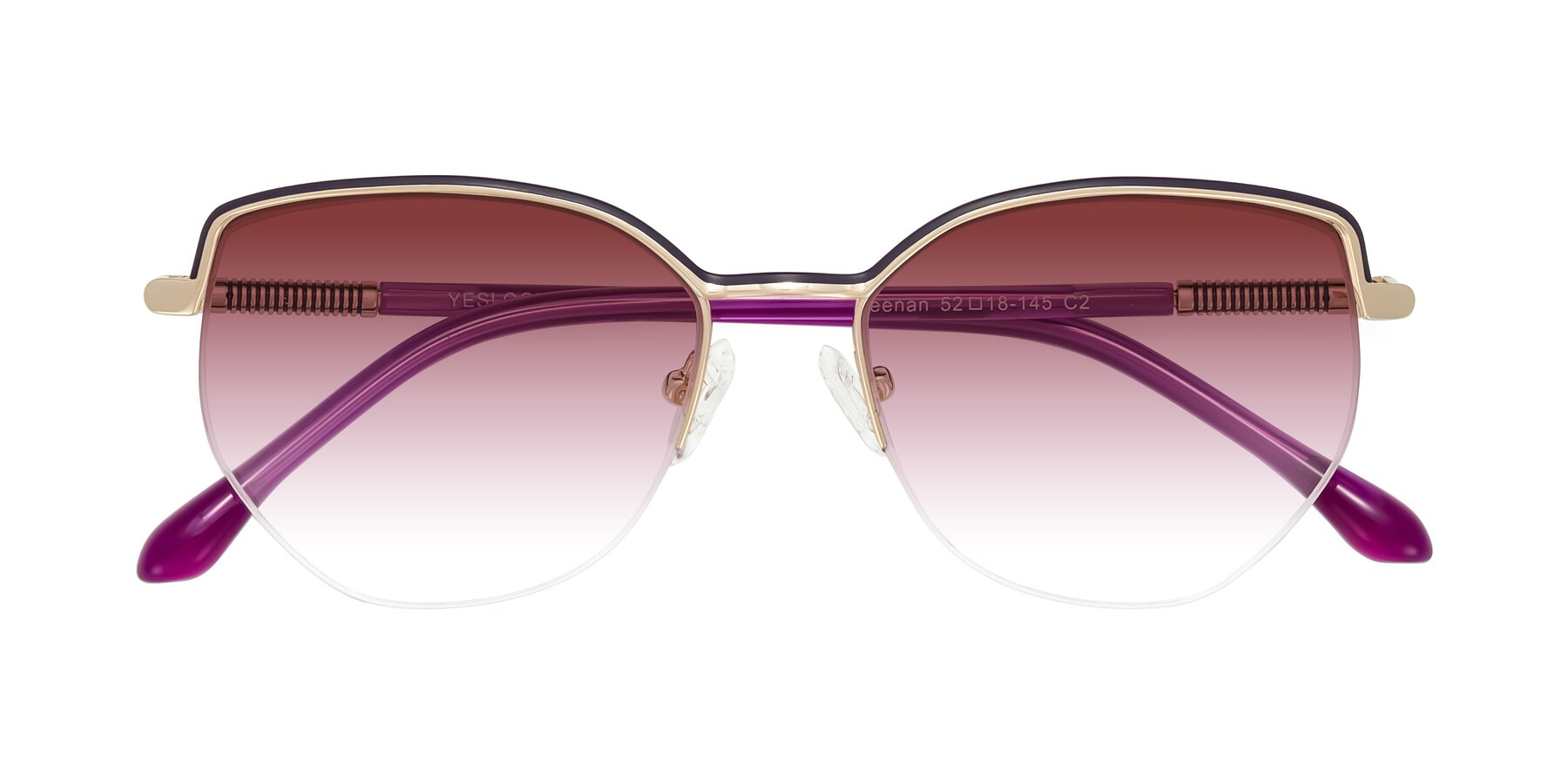 Folded Front of Heenan in Purple/Gold with Garnet Gradient Lenses
