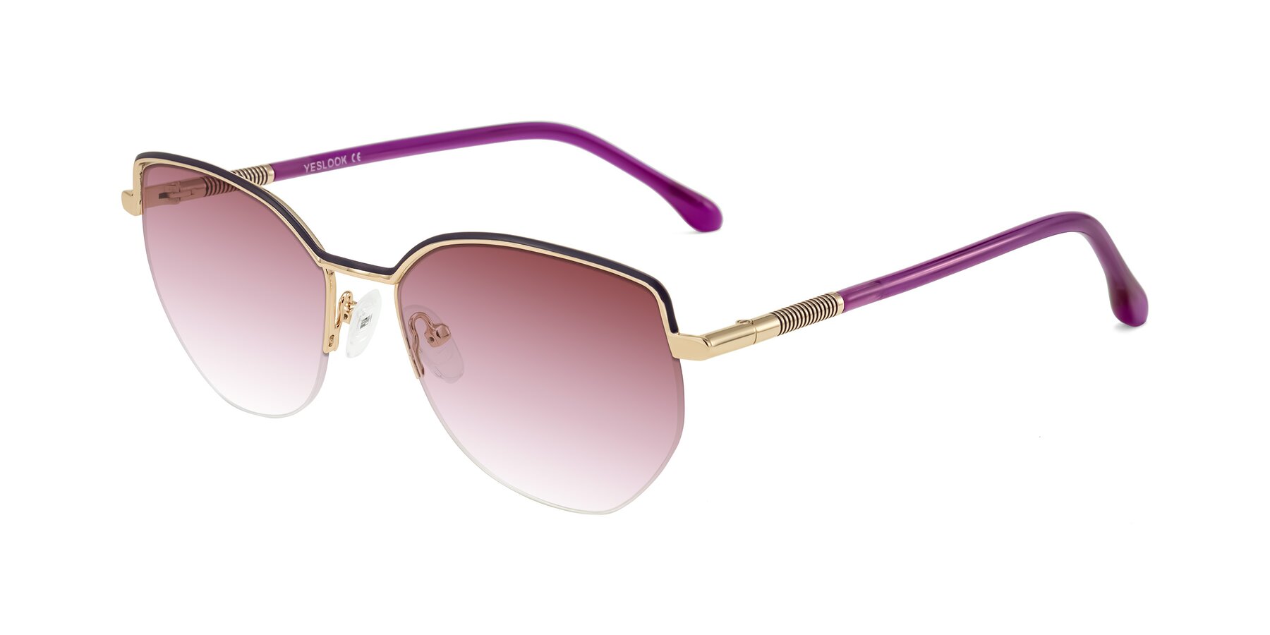 Angle of Heenan in Purple/Gold with Garnet Gradient Lenses