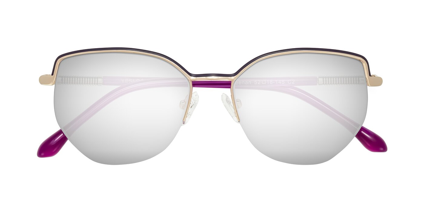 Heenan - Purple/Gold Flash Mirrored Sunglasses