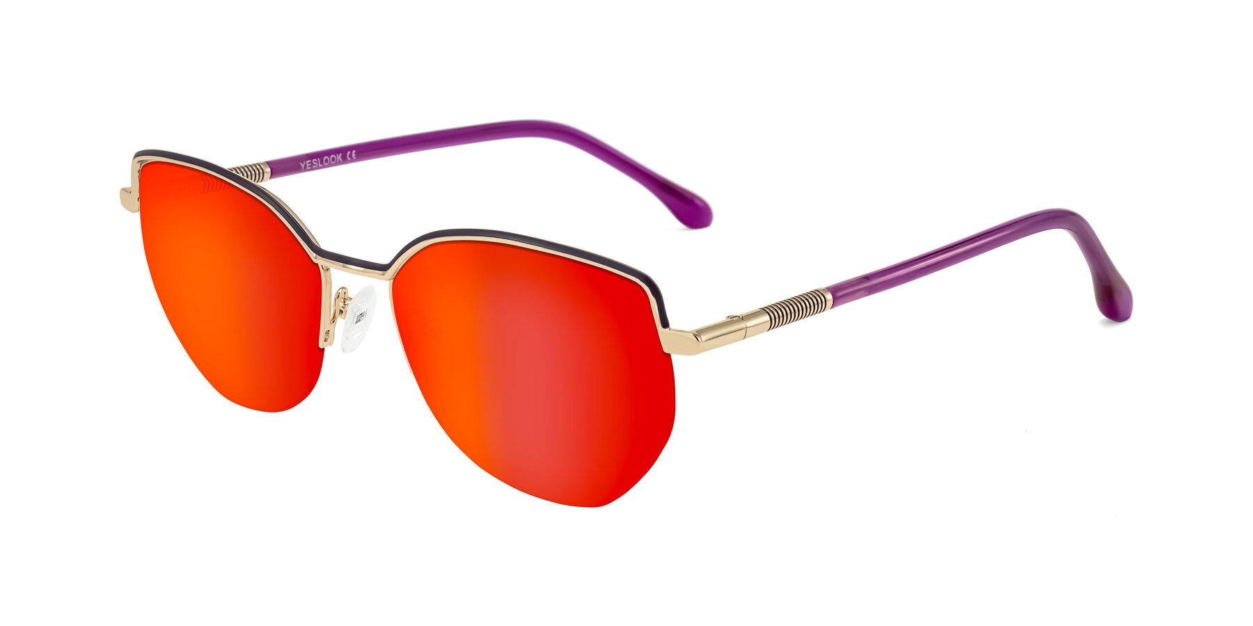 Angle of Heenan in Purple/Gold with Red Gold Mirrored Lenses