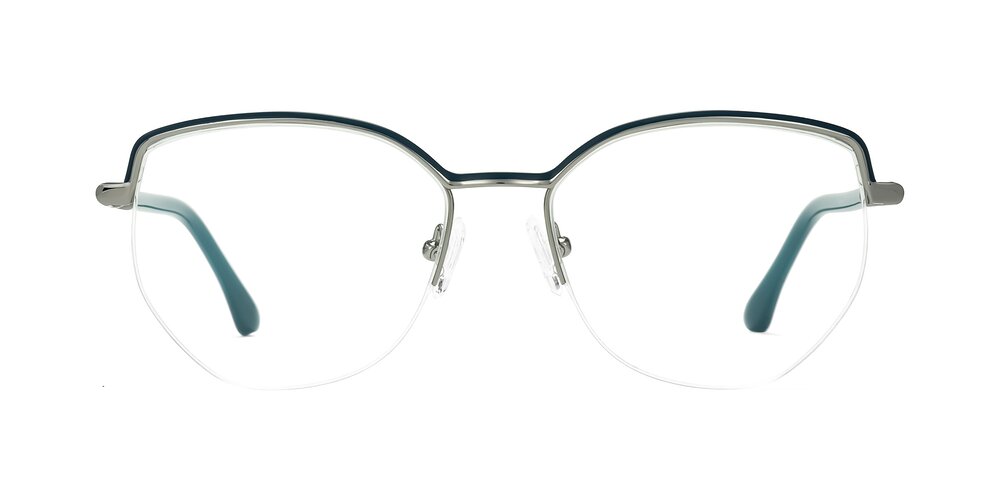 Heenan - Teal/Silver Eyeglasses