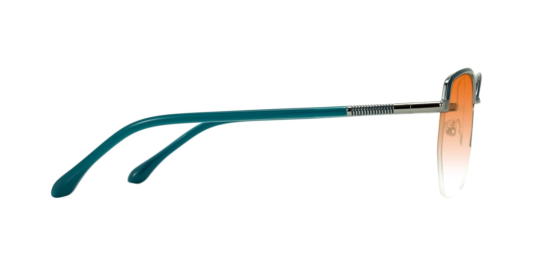 Side of Heenan in Teal/Silver with Orange Gradient Lenses