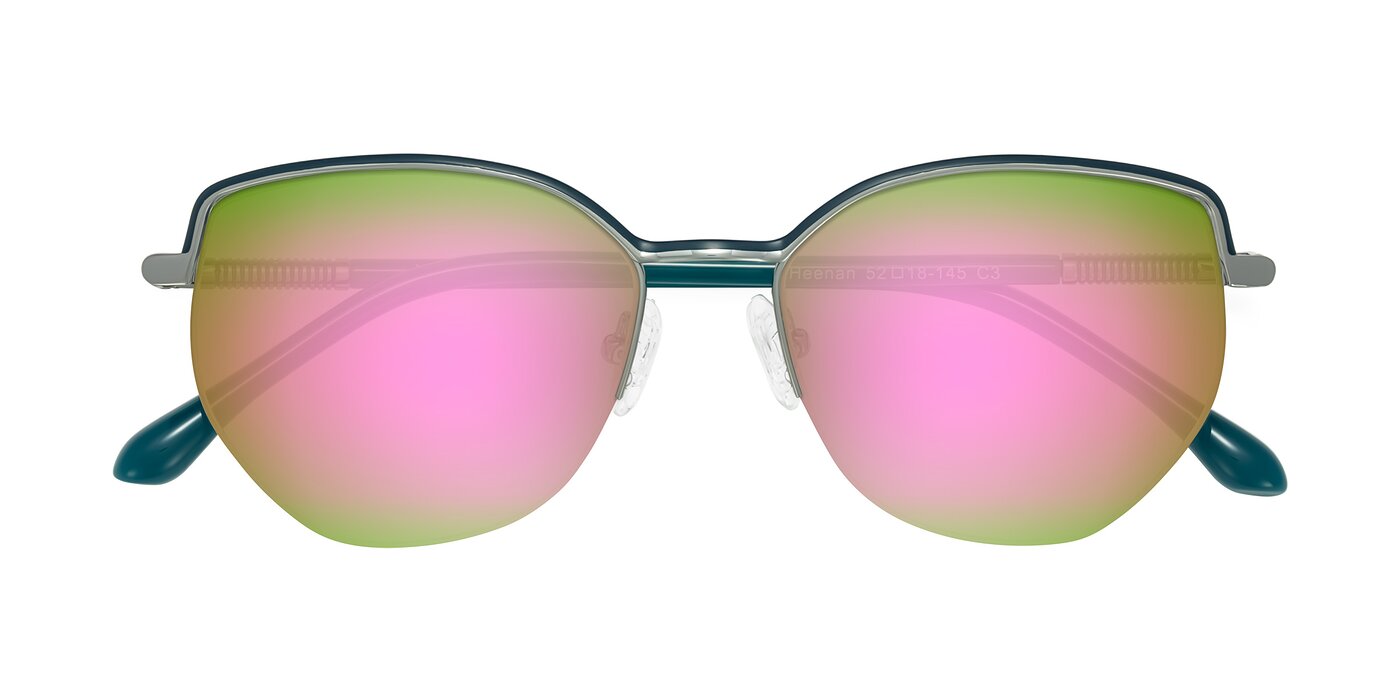 Heenan - Teal/Silver Flash Mirrored Sunglasses