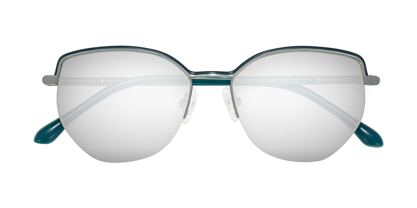 Heenan - Teal/Silver Flash Mirrored Sunglasses