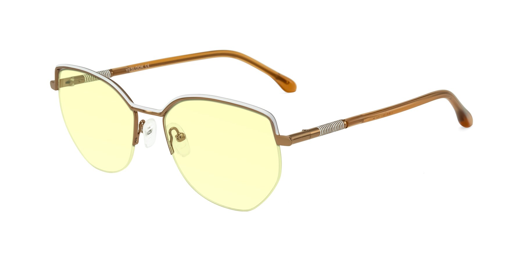 Angle of Heenan in White/Bronze with Light Yellow Tinted Lenses