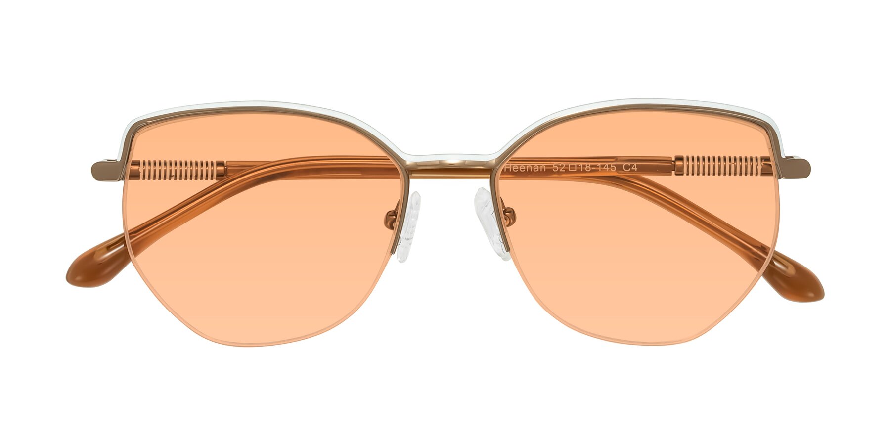 Folded Front of Heenan in White/Bronze with Light Orange Tinted Lenses