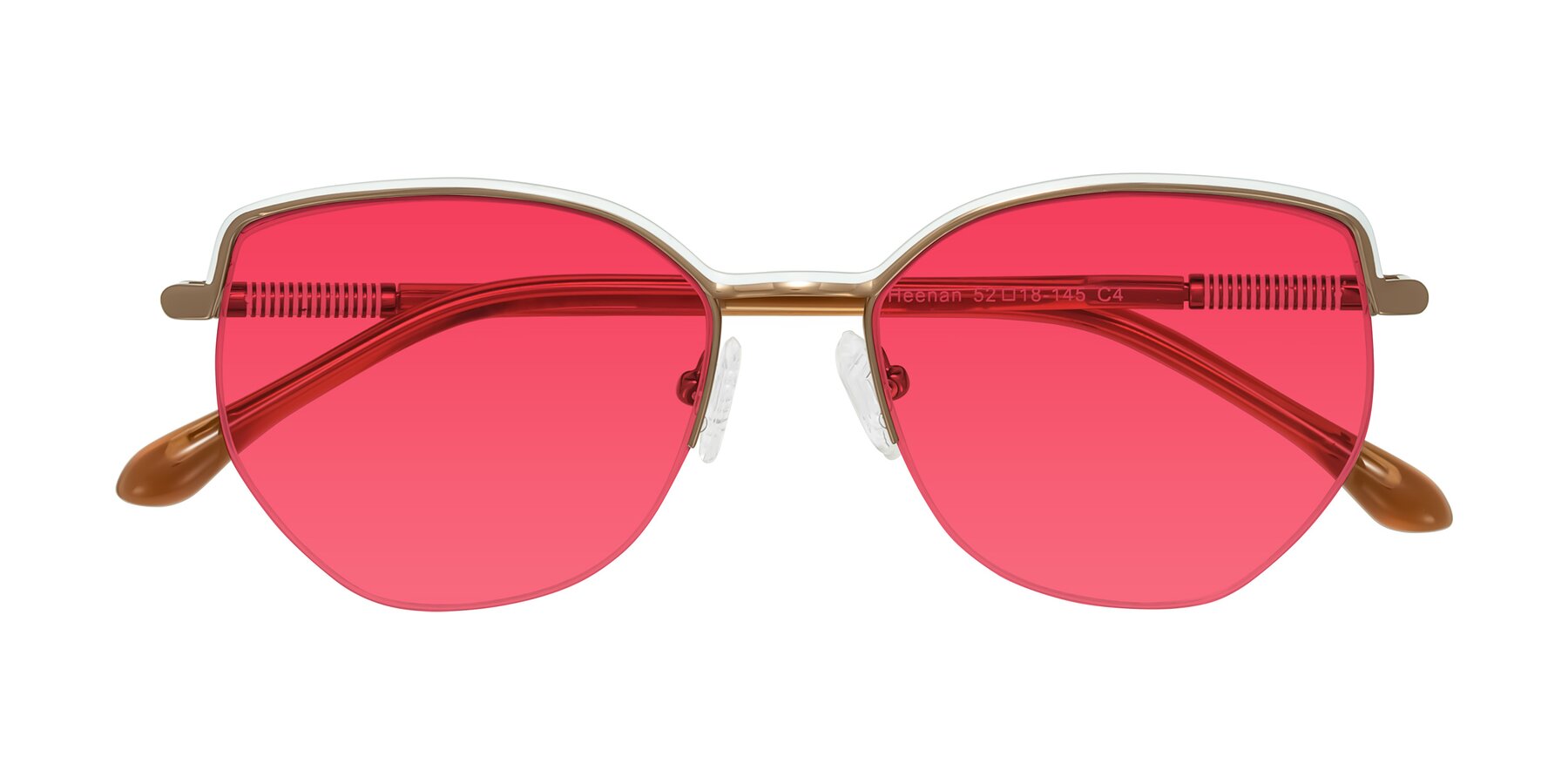 Folded Front of Heenan in White/Bronze with Red Tinted Lenses