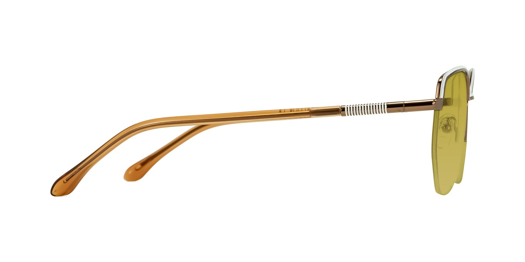 Side of Heenan in White/Bronze with Champagne Tinted Lenses