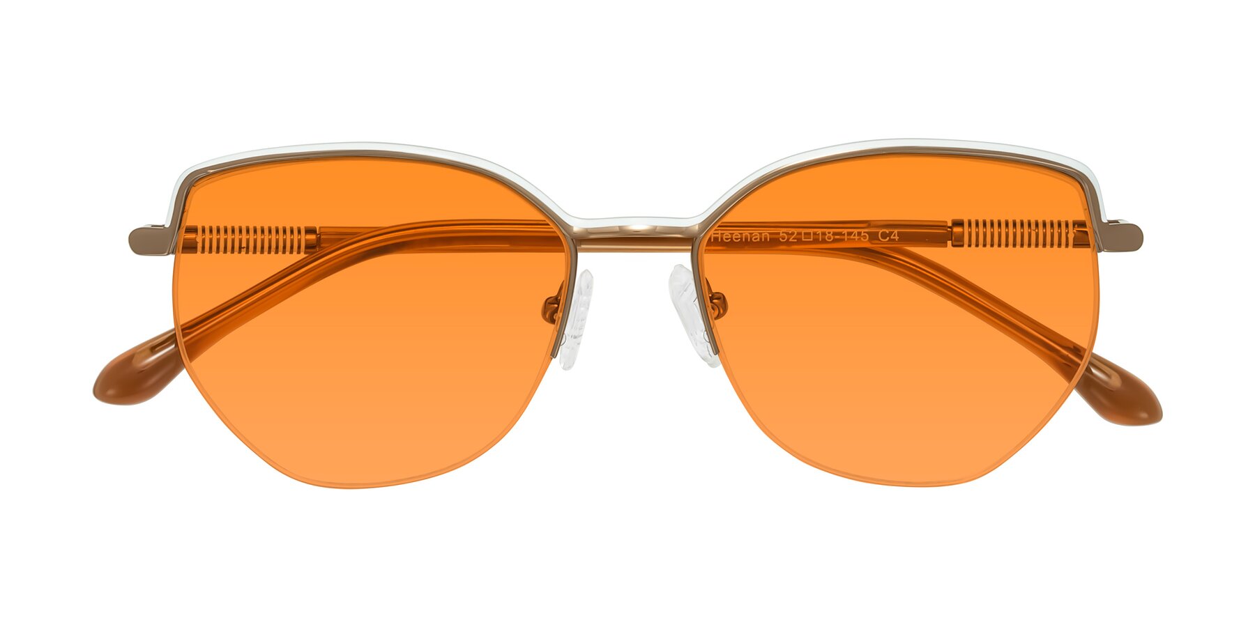 Folded Front of Heenan in White/Bronze with Orange Tinted Lenses