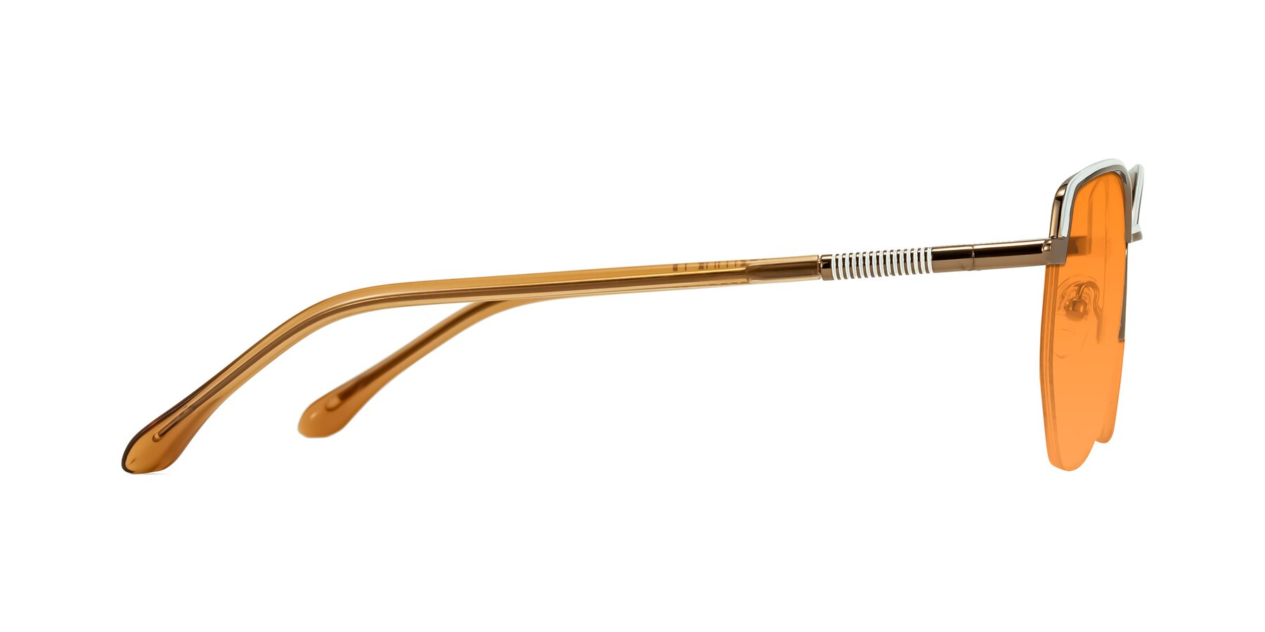 Side of Heenan in White/Bronze with Orange Tinted Lenses