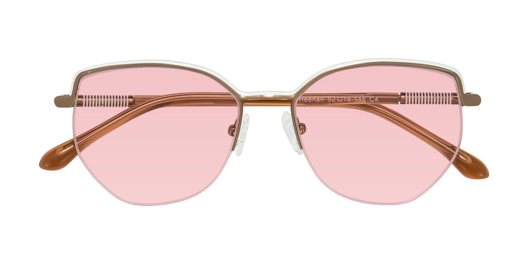 Folded Front of Heenan in White/Bronze with Light Garnet Tinted Lenses